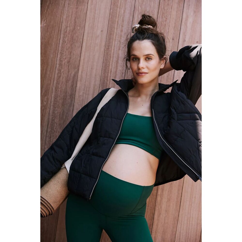 Free People Movement x Hatch Pippa Packable Puffer Jacket Black Size Large NWT